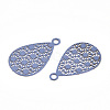 Spray Painted 430 Stainless Steel Filigree Pendants STAS-WH0047-78A-2