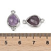 Natural Amethyst Faceted Connector Charms G-L514-048G-09-3