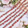 15 Yards Flower Polyester Embroidery Lace Ribbon OCOR-WH0070-77F-4