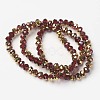 Electroplate Transparent Glass Beads Strands X-EGLA-A034-T6mm-O07-2