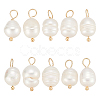 10Pcs Natural Cultured Freshwater Pearl Pendants FIND-LP0001-54-1