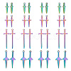 16Pcs 4 Style Stainless Steel Pendants STAS-AR0001-78-1