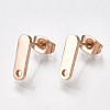 304 Stainless Steel Stud Earring Findings X-STAS-S107-18-1