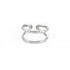 Non-Tarnish 304 Stainless Steel Double Line Open Cuff Ring for Women LS-X-RJEW-S405-200P-1