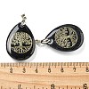 Synthetic Blue Goldstone Teardrop Pendants G-Q175-01C-3