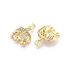 Brass Micro Pave Clear Cubic Zirconia Pendants KK-Q073-04G-2