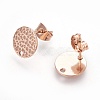 Ion Plating(IP) 304 Stainless Steel Ear Stud Findings STAS-O119-15A-RG-1
