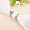 Enamel Flower of Life Twist Wave Open Cuff Ring JR921A-6