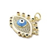 Brass Micro Pave Cubic Zirconia Pendants KK-E092-09G-02-2