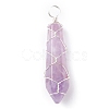 Natural Faceted Gemstone Pointed Pendants PALLOY-JF01296-2