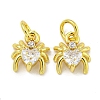 Rack Plating Brass Micro Pave Cubic Zirconia Spider Charms ZIRC-I065-02H-1