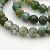 Natural Moss Agate Round Bead Strands G-N0120-30-8mm-3