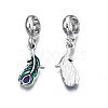 Rack Plating Alloy Enamel European Dangle Charms MPDL-N039-039-3