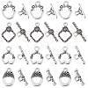 100Pcs 4 Styles Tibetan Style Alloy Toggle Clasps FIND-SC0008-04-1