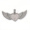 Alloy Pendant Cabochon Settings X-PALLOY-S107-001B-RS-1