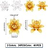 48Pcs 2 Colors 3D Brass Bead Caps KK-FH0002-42-5