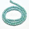 Faceted Round Full Rainbow Plated Electroplate Glass Beads Strands X-EGLA-J130-FR03-2
