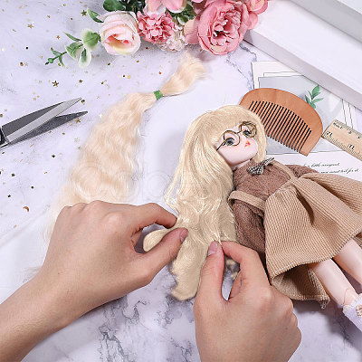 Artificial Wool Doll Wig Hair AJEW-WH0609-186C-1
