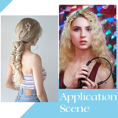 4Pcs 4 Styles Star Alloy Snap Hair Clips PHAR-CY0001-06-1