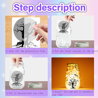 PVC Lamp Film for DIY Colorful Light Hanging Lamp Frosted Glass Jar DIY-WH0408-002-1