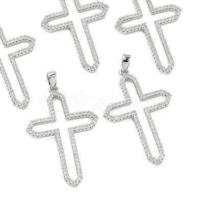 SHEGRACE Brass Micro Pave Cubic Zirconia Pendants XGRQ3D297-484P-1