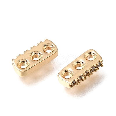 Brass Micro Pave Clear Cubic Zirconia Multi-Strands Links KK-N290-19G-1
