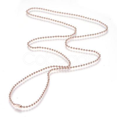 304 Stainless Steel Ball Chain Necklace MAK-R012-02RG-1