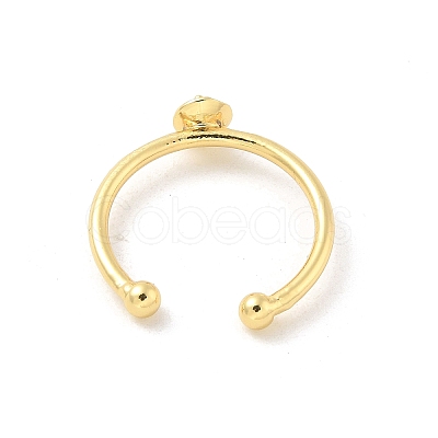Brass Open Cuff Ring Settings KK-G518-04G-02-1