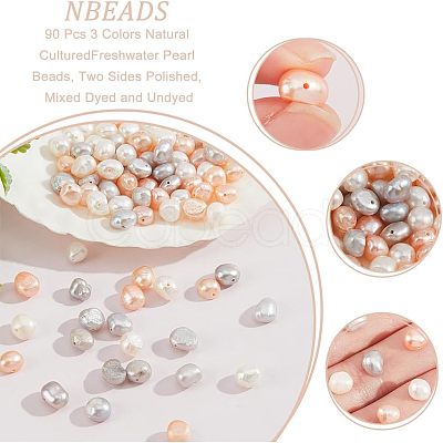 2 Strands Natural Cultured Freshwater Pearl Beads Strands PEAR-NB0001-02-1