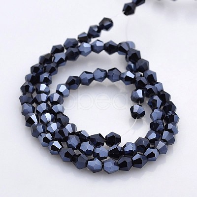 Faceted Bicone Electroplate Glass Beads Strands EGLA-P016-F05-1
