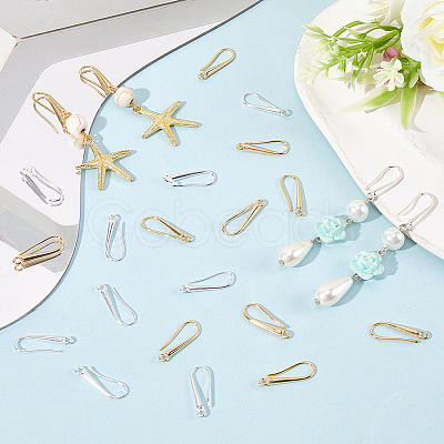 32Pcs 2 Colors Brass Earring Hooks KK-SC0006-56-1
