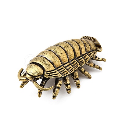 Brass Isopoda Miniature Figurines Statues for Home Office Desktop Ornament KK-S335-03AB-B-1