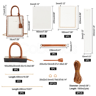 DIY Rectangle PU Leather Knitting Crochet Bags DIY-WH0196-48B-1