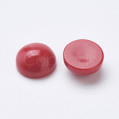 Synthetic Coral Cabochons G-F501-03-6mm-1
