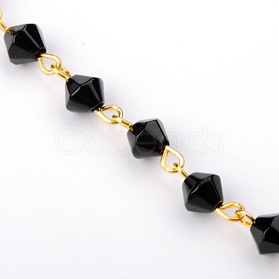 Handmade Bicone Glass Beads Chains for Necklaces Bracelets Making AJEW-JB00039-05-1