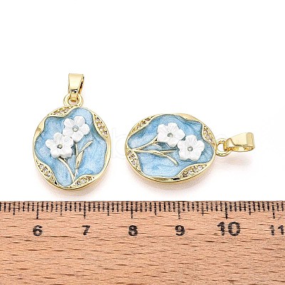 Brass Micro Pave Cubic Zirconia Pendants KK-N277-09A-G-1