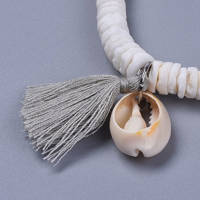 Cotton Thread Tassels Charm Bracelets BJEW-JB04385-01-1