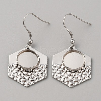 304 Stainless Steel Geometric Dangle Earring Settings FIND-WH0032-74P-04-1
