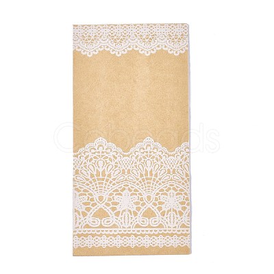 Lace Pattern Eco-Friendly Kraft Paper Bags AJEW-M207-B01-01-1