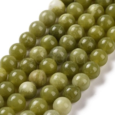 Natural Chinese Southern Jade Beads Strands G-T055-8mm-15-1