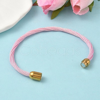 304 Stainless Steel with Polyester Metallic Cord Bracelets for Women BJEW-Z145-01G-31-1