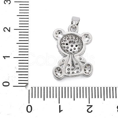 Brass Micro Pave Clear Cubic Zirconia Pendants KK-L234-01P-1
