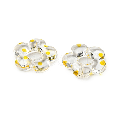 Transparent Printed Acrylic Beads OACR-H124-05A-01-1