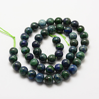 Natural Chrysocolla and Lapis Lazuli Beads Strands G-G735-07-6mm-1