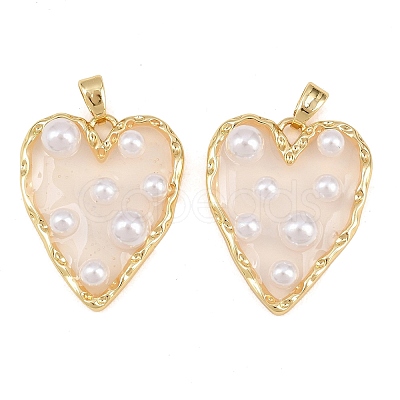 Rack Plating Brass & Epoxy Resin Pendants KK-C059-10A-G-1
