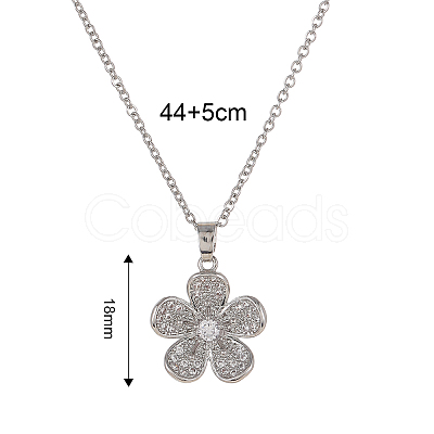 Fashionable Brass Full Crystal Rhinestone Flower Necklace for Women BV1149-1