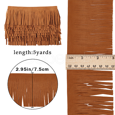 5 Yards Faux Suede Tassel Trimming DIY-GF0008-64-1