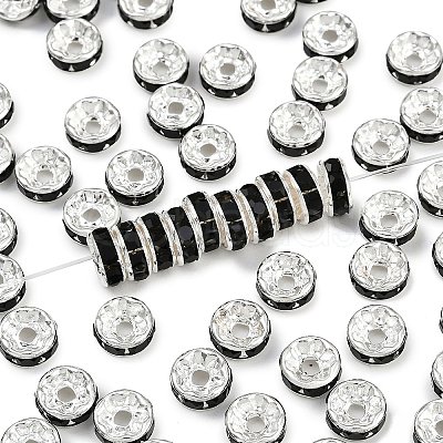 Brass Grade A Rhinestone Spacer Beads RB-A004-12-1