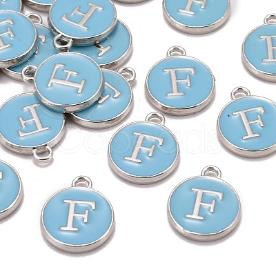 Platinum Plated Alloy Enamel Charms ENAM-S118-04F-P-1