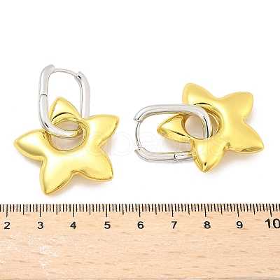 Star Brass Hoop Earrings for Women EJEW-U057-06C-03GP-1